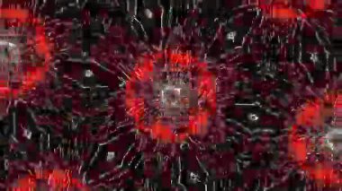 Psychedelic Kaleidoscope Burst Symmetric kaleidoscope shapes bursting and morphing with vibrant colors on beatfriendly loops