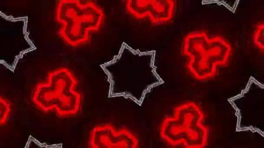 Psikedelik Kaleydoskop Patlaması simetrik kaleydoskop şekilleri patlıyor ve canlı renklerle beatendly döngülerde şekil değiştiriyor