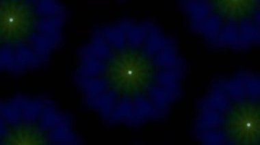 Psikedelik Kaleydoskop Patlaması simetrik kaleydoskop şekilleri patlıyor ve canlı renklerle beatendly döngülerde şekil değiştiriyor