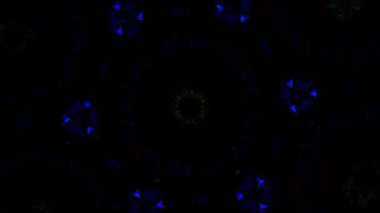 Psikedelik Kaleydoskop Patlaması simetrik kaleydoskop şekilleri patlıyor ve canlı renklerle beatendly döngülerde şekil değiştiriyor