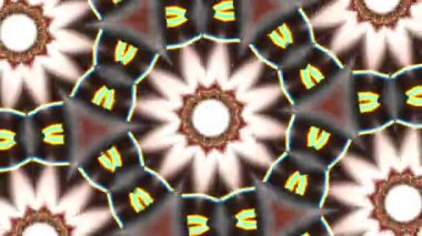 Psikedelik Kaleydoskop Patlaması simetrik kaleydoskop şekilleri patlıyor ve canlı renklerle beatendly döngülerde şekil değiştiriyor