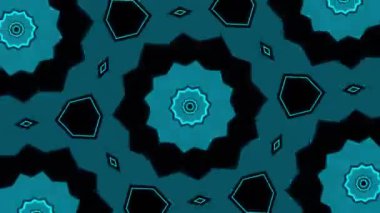 Psikedelik Kaleydoskop Patlaması simetrik kaleydoskop şekilleri patlıyor ve canlı renklerle beatendly döngülerde şekil değiştiriyor