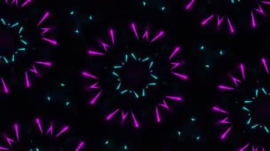 Psikedelik Kaleydoskop Patlaması simetrik kaleydoskop şekilleri patlıyor ve canlı renklerle beatendly döngülerde şekil değiştiriyor