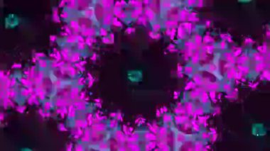 Psikedelik Kaleydoskop Patlaması simetrik kaleydoskop şekilleri patlıyor ve canlı renklerle beatendly döngülerde şekil değiştiriyor