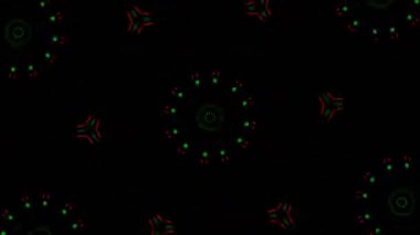 Psikedelik Kaleydoskop Patlaması simetrik kaleydoskop şekilleri patlıyor ve canlı renklerle beatendly döngülerde şekil değiştiriyor