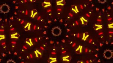 Psikedelik Kaleydoskop Patlaması simetrik kaleydoskop şekilleri patlıyor ve canlı renklerle beatendly döngülerde şekil değiştiriyor