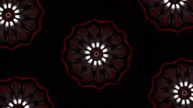 Psikedelik Kaleydoskop Patlaması simetrik kaleydoskop şekilleri patlıyor ve canlı renklerle beatendly döngülerde şekil değiştiriyor