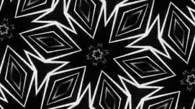 Psikedelik Kaleydoskop Patlaması simetrik kaleydoskop şekilleri patlıyor ve canlı renklerle beatendly döngülerde şekil değiştiriyor