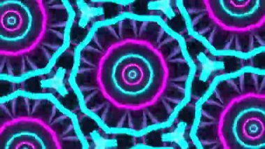 Psikedelik Kaleydoskop Patlaması simetrik kaleydoskop şekilleri patlıyor ve canlı renklerle beatendly döngülerde şekil değiştiriyor