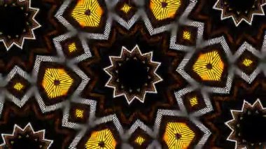 Psikedelik Kaleydoskop Patlaması simetrik kaleydoskop şekilleri patlıyor ve canlı renklerle beatendly döngülerde şekil değiştiriyor