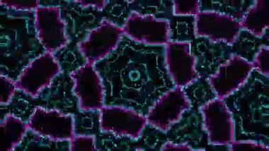 Psikedelik Kaleydoskop Patlaması simetrik kaleydoskop şekilleri patlıyor ve canlı renklerle beatendly döngülerde şekil değiştiriyor