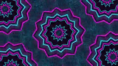 Psikedelik Kaleydoskop Patlaması simetrik kaleydoskop şekilleri patlıyor ve canlı renklerle beatendly döngülerde şekil değiştiriyor
