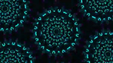 Psikedelik Kaleydoskop Patlaması simetrik kaleydoskop şekilleri patlıyor ve canlı renklerle beatendly döngülerde şekil değiştiriyor