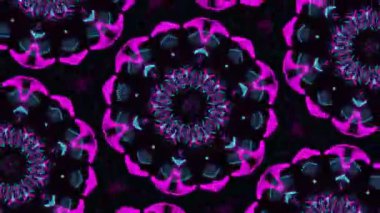 Psikedelik Kaleydoskop Patlaması simetrik kaleydoskop şekilleri patlıyor ve canlı renklerle beatendly döngülerde şekil değiştiriyor