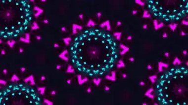 Psikedelik Kaleydoskop Patlaması simetrik kaleydoskop şekilleri patlıyor ve canlı renklerle beatendly döngülerde şekil değiştiriyor