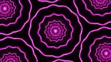 Psikedelik Kaleydoskop Patlaması simetrik kaleydoskop şekilleri patlıyor ve canlı renklerle beatendly döngülerde şekil değiştiriyor