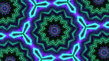 Psikedelik Kaleydoskop Patlaması simetrik kaleydoskop şekilleri patlıyor ve canlı renklerle beatendly döngülerde şekil değiştiriyor