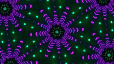 Psikedelik Kaleydoskop Patlaması simetrik kaleydoskop şekilleri patlıyor ve canlı renklerle beatendly döngülerde şekil değiştiriyor