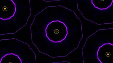 Psikedelik Kaleydoskop Patlaması simetrik kaleydoskop şekilleri patlıyor ve canlı renklerle beatendly döngülerde şekil değiştiriyor