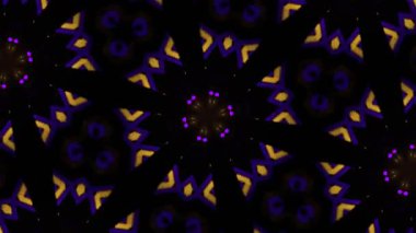 Psikedelik Kaleydoskop Patlaması simetrik kaleydoskop şekilleri patlıyor ve canlı renklerle beatendly döngülerde şekil değiştiriyor