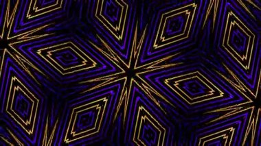 Psikedelik Kaleydoskop Patlaması simetrik kaleydoskop şekilleri patlıyor ve canlı renklerle beatendly döngülerde şekil değiştiriyor