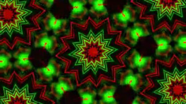 Psikedelik Kaleydoskop Patlaması simetrik kaleydoskop şekilleri patlıyor ve canlı renklerle beatendly döngülerde şekil değiştiriyor