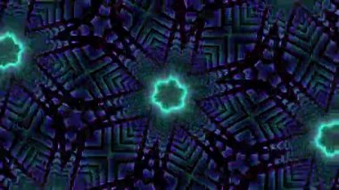 Psikedelik Kaleydoskop Patlaması simetrik kaleydoskop şekilleri patlıyor ve canlı renklerle beatendly döngülerde şekil değiştiriyor