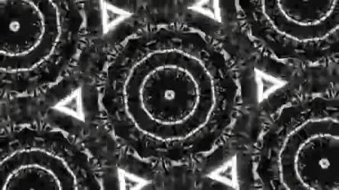 Psikedelik Kaleydoskop Patlaması simetrik kaleydoskop şekilleri patlıyor ve canlı renklerle beatendly döngülerde şekil değiştiriyor