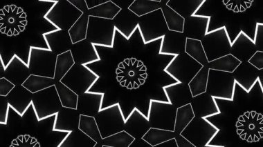 Psikedelik Kaleydoskop Patlaması simetrik kaleydoskop şekilleri patlıyor ve canlı renklerle beatendly döngülerde şekil değiştiriyor