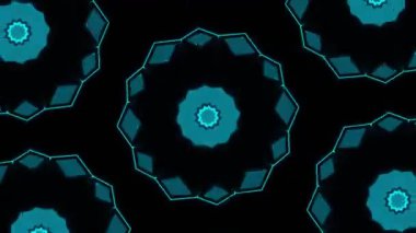 Psikedelik Kaleydoskop Patlaması simetrik kaleydoskop şekilleri patlıyor ve canlı renklerle beatendly döngülerde şekil değiştiriyor