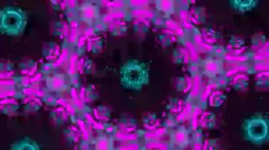 Psikedelik Kaleydoskop Patlaması simetrik kaleydoskop şekilleri patlıyor ve canlı renklerle beatendly döngülerde şekil değiştiriyor