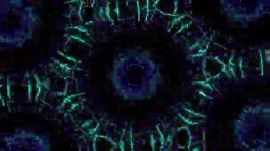 Psikedelik Kaleydoskop Patlaması simetrik kaleydoskop şekilleri patlıyor ve canlı renklerle beatendly döngülerde şekil değiştiriyor