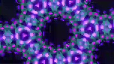 Psikedelik Kaleydoskop Patlaması simetrik kaleydoskop şekilleri patlıyor ve canlı renklerle beatendly döngülerde şekil değiştiriyor