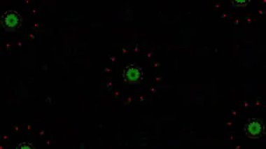 Psikedelik Kaleydoskop Patlaması simetrik kaleydoskop şekilleri patlıyor ve canlı renklerle beatendly döngülerde şekil değiştiriyor