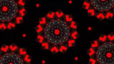 Psikedelik Kaleydoskop Patlaması simetrik kaleydoskop şekilleri patlıyor ve canlı renklerle beatendly döngülerde şekil değiştiriyor