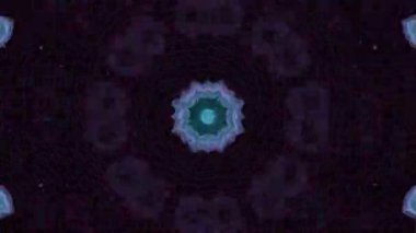 Psikedelik Kaleydoskop Patlaması simetrik kaleydoskop şekilleri patlıyor ve canlı renklerle beatendly döngülerde şekil değiştiriyor