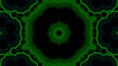 Psikedelik Kaleydoskop Patlaması simetrik kaleydoskop şekilleri patlıyor ve canlı renklerle beatendly döngülerde şekil değiştiriyor