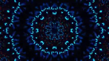 Psikedelik Kaleydoskop Patlaması simetrik kaleydoskop şekilleri patlıyor ve canlı renklerle beatendly döngülerde şekil değiştiriyor