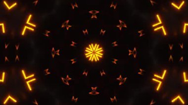 Psikedelik Kaleydoskop Patlaması simetrik kaleydoskop şekilleri patlıyor ve canlı renklerle beatendly döngülerde şekil değiştiriyor