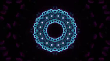 Psikedelik Kaleydoskop Patlaması simetrik kaleydoskop şekilleri patlıyor ve canlı renklerle beatendly döngülerde şekil değiştiriyor