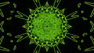 Psychedelic Kaleidoscope Burst Symmetric kaleidoscope shapes bursting and morphing with vibrant colors on beatfriendly loops