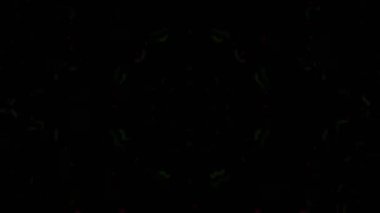 Psikedelik Kaleydoskop Patlaması simetrik kaleydoskop şekilleri patlıyor ve canlı renklerle beatendly döngülerde şekil değiştiriyor