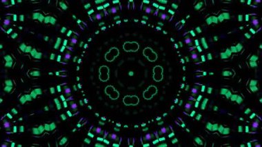 Psikedelik Kaleydoskop Patlaması simetrik kaleydoskop şekilleri patlıyor ve canlı renklerle beatendly döngülerde şekil değiştiriyor