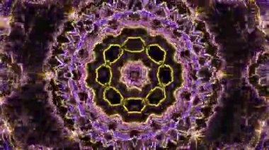 Psikedelik Kaleydoskop Patlaması simetrik kaleydoskop şekilleri patlıyor ve canlı renklerle beatendly döngülerde şekil değiştiriyor