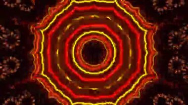 Psikedelik Kaleydoskop Patlaması simetrik kaleydoskop şekilleri patlıyor ve canlı renklerle beatendly döngülerde şekil değiştiriyor