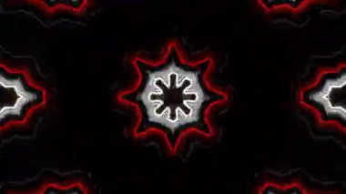 Psikedelik Kaleydoskop Patlaması simetrik kaleydoskop şekilleri patlıyor ve canlı renklerle beatendly döngülerde şekil değiştiriyor