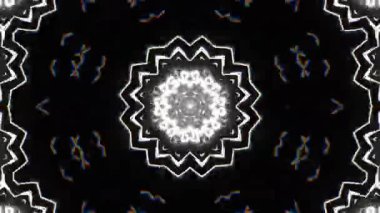 Psikedelik Kaleydoskop Patlaması simetrik kaleydoskop şekilleri patlıyor ve canlı renklerle beatendly döngülerde şekil değiştiriyor
