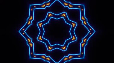 Psikedelik Kaleydoskop Patlaması simetrik kaleydoskop şekilleri patlıyor ve canlı renklerle beatendly döngülerde şekil değiştiriyor