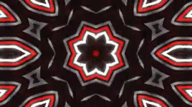 Psikedelik Kaleydoskop Patlaması simetrik kaleydoskop şekilleri patlıyor ve canlı renklerle beatendly döngülerde şekil değiştiriyor