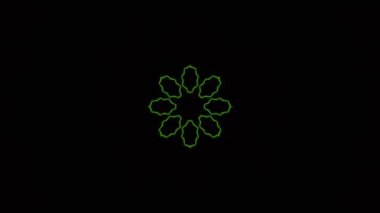 Psikedelik Kaleydoskop Patlaması simetrik kaleydoskop şekilleri patlıyor ve canlı renklerle beatendly döngülerde şekil değiştiriyor